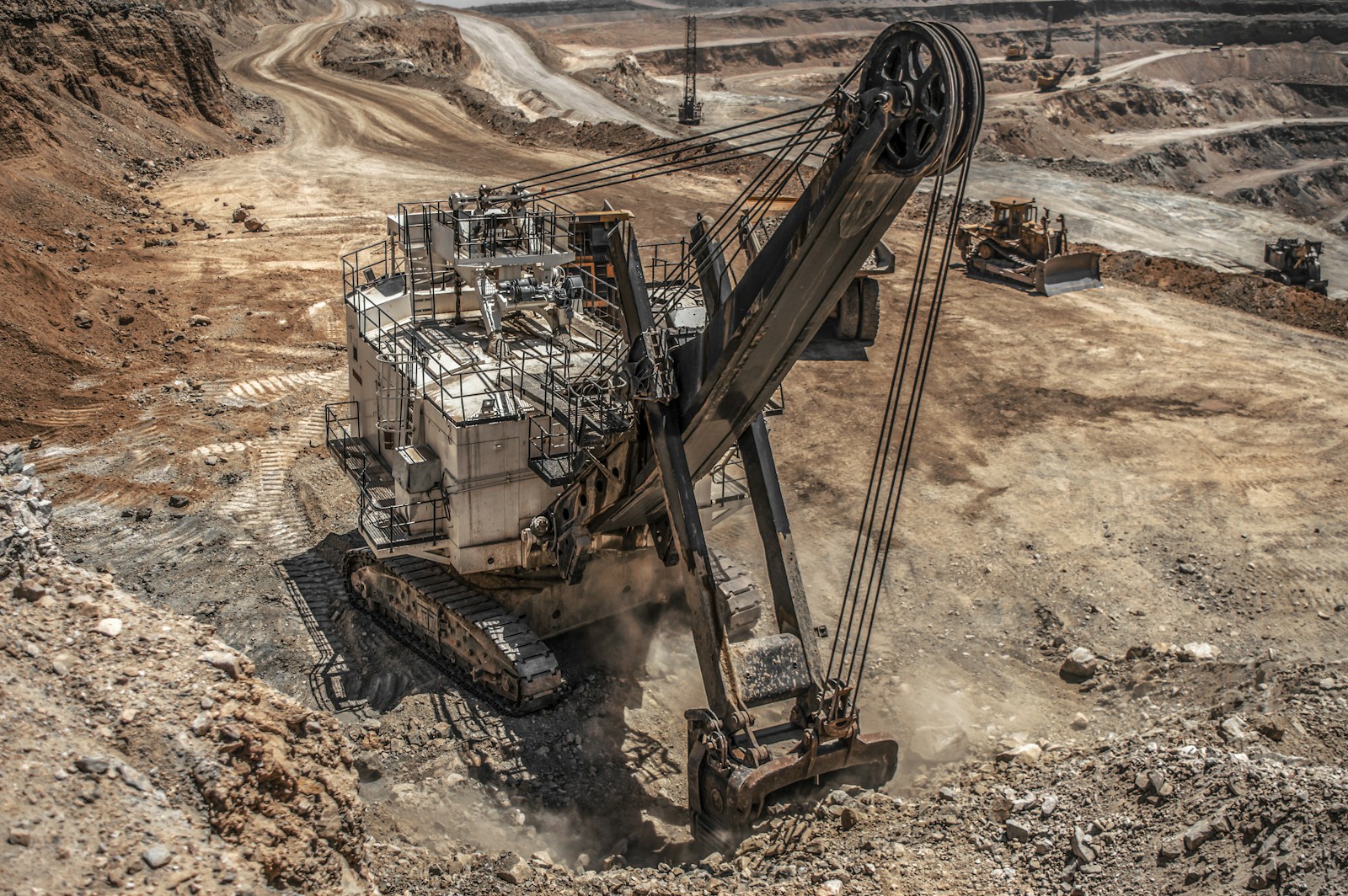 Excavator working on an earthmoving site